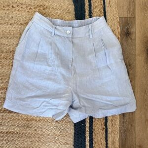 DONNI Light Blue Women's 100% Linen Shorts